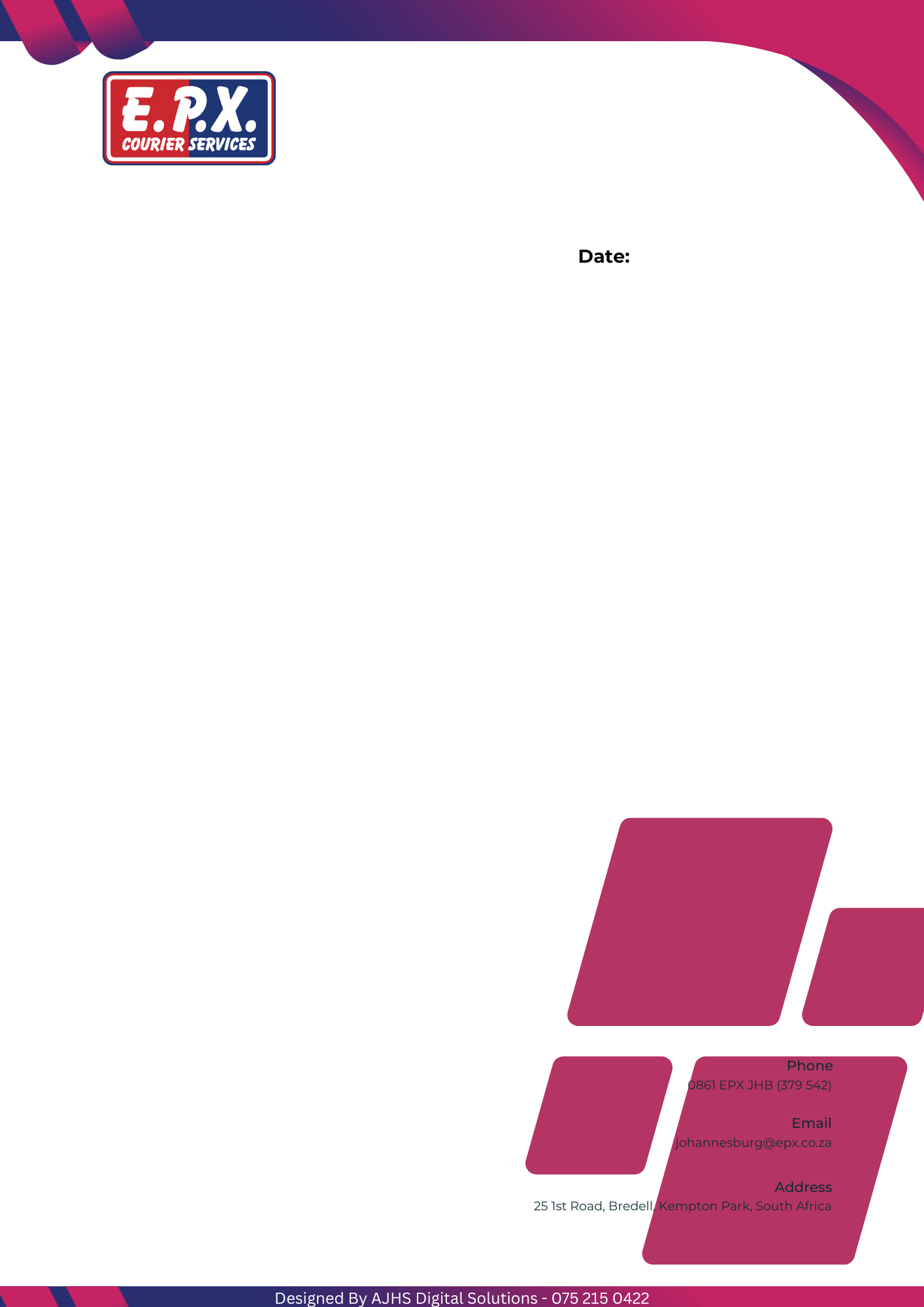 E.P.X Courier Services - Letterhead Design